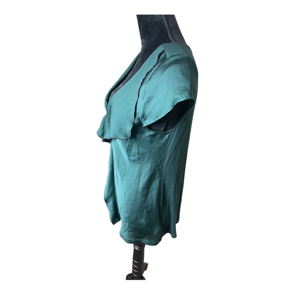 Anthropologie Meadow Rue Ruffle Front Short Sleeve Blouse Size Medium - Picture 2 of 7